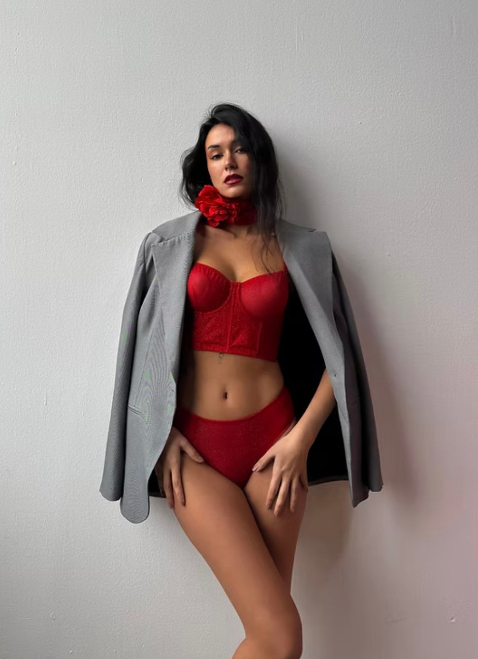 Simli Büstiyer Takım